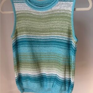 Norton McNaughton Teal and Olive Knit Top